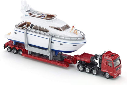 siku 1849, Heavy Load Transporter with Yacht, 1:87, Metal/Plastic, Multicolour, Rubber tyres Heavy transport by yacht