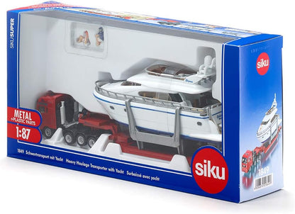 siku 1849, Heavy Load Transporter with Yacht, 1:87, Metal/Plastic, Multicolour, Rubber tyres Heavy transport by yacht