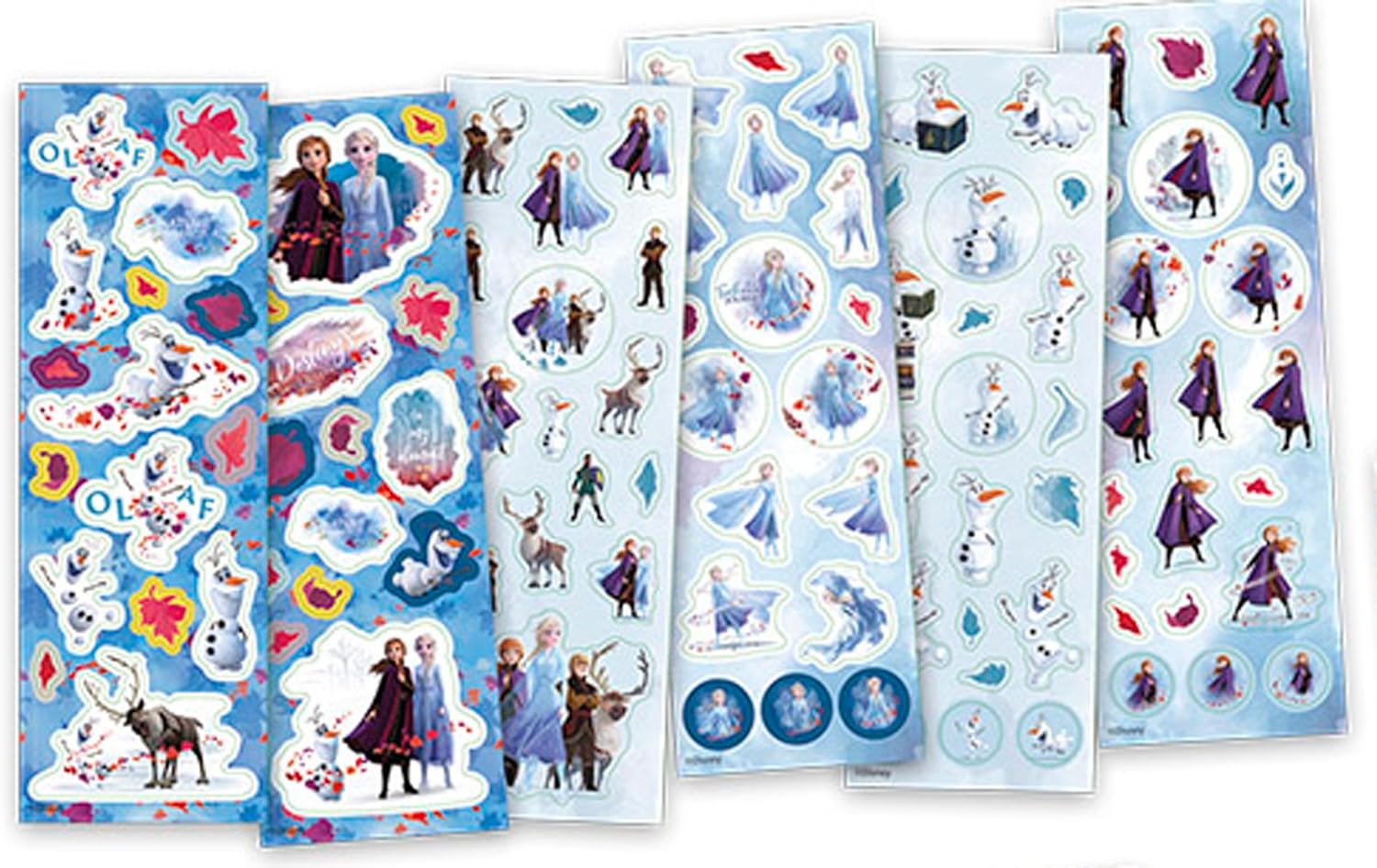 Large Frozen II Sticker Box with Over 1100 Stickers on 12 Rolls with Anna & Elsa Designs - Ideal for Scrapbooking and Crafts