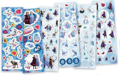 Large Frozen II Sticker Box with Over 1100 Stickers on 12 Rolls with Anna & Elsa Designs - Ideal for Scrapbooking and Crafts