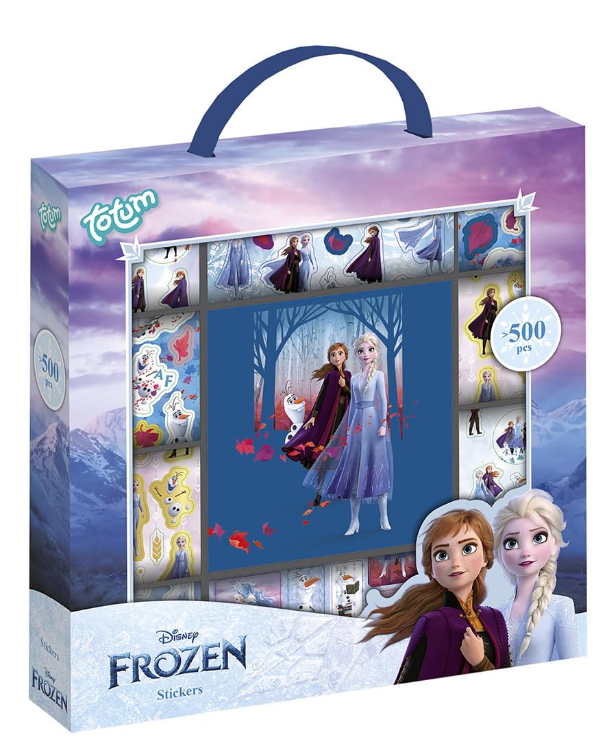 Large Frozen II Sticker Box with Over 1100 Stickers on 12 Rolls with Anna & Elsa Designs - Ideal for Scrapbooking and Crafts