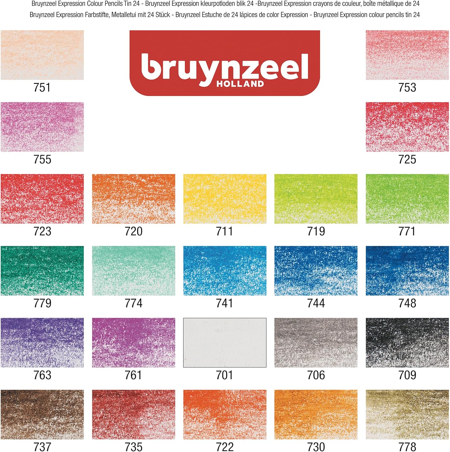 Bruynzeel Expression Kleurpotloden Set van 24 in Blik voor Tekenen, Kleurboeken voor Volwassenen, Bullet Journaling