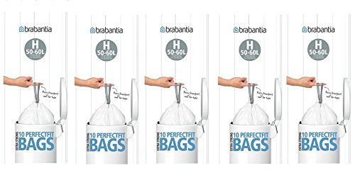 Brabantia PerfectFit Bin Bags Vuilniszakken - 50-60 LTR 10 Pcs