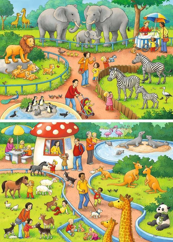 Ravensburger 07813 A Day at The Zoo, Yellow