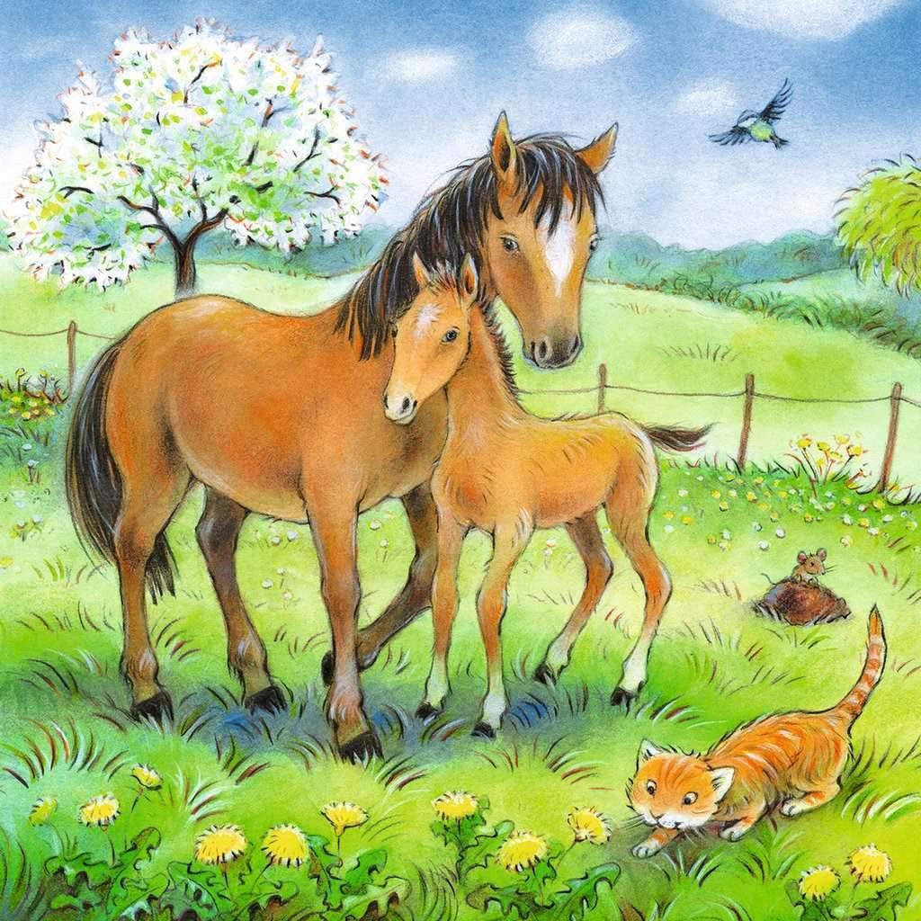 Ravensburger Kinderpuzzle - 08029 Kuschelzeit - Puzzle für Kinder ab 5 Jahren, mit 3x49 Teilen