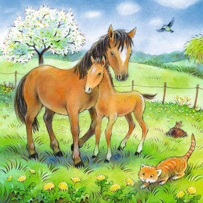 Ravensburger Kinderpuzzle - 08029 Kuschelzeit - Puzzle für Kinder ab 5 Jahren, mit 3x49 Teilen