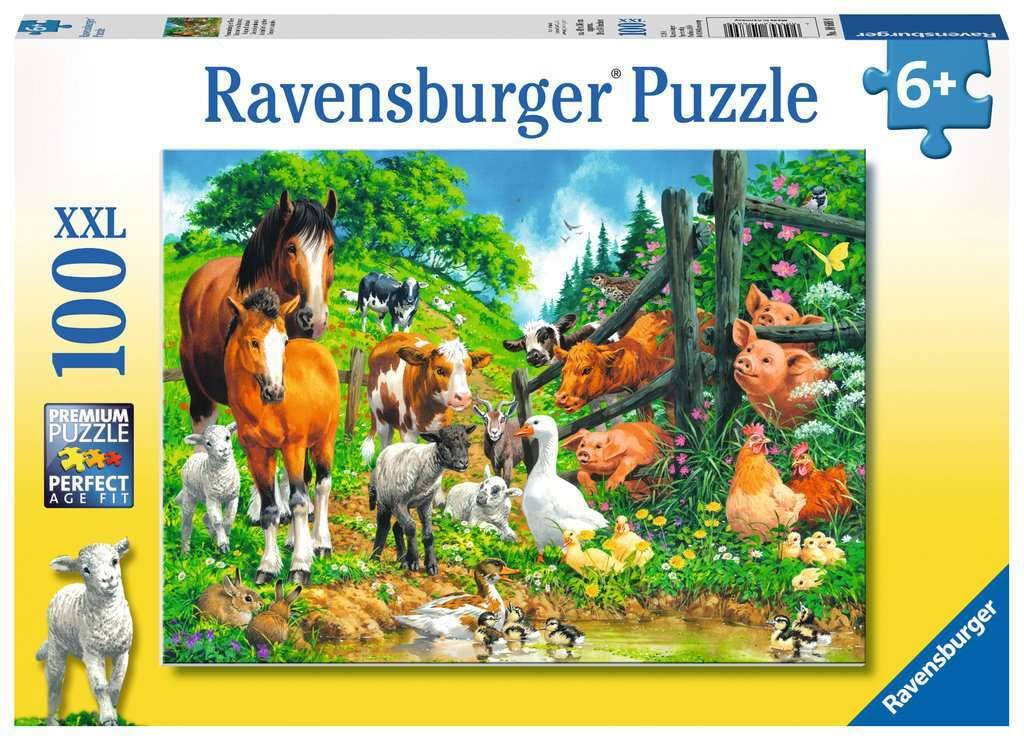 Ravensburger Kinderpuzzle - 10689 Versammlung der Tiere - Tier-Puzzle für Kinder ab 6 Jahren, mit 100 Teilen im XXL-Format