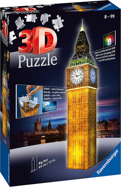 Ravensburger Big Ben 3D Jigsaw Puzzle for Adults and Kids Age 8 Years Up & Children’s World Globe 3D Jigsaw Puzzle for Kids age 6 Years Up - 180 Pieces - No Glue Required