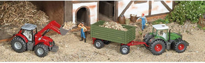 siku 1985, Massey Ferguson 8690 Traktor mit Frontlader, 1:50, Metall/Kunststoff, Rot, Viele Funktionen