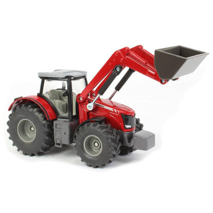 siku 1985, Massey Ferguson 8690 Traktor mit Frontlader, 1:50, Metall/Kunststoff, Rot, Viele Funktionen