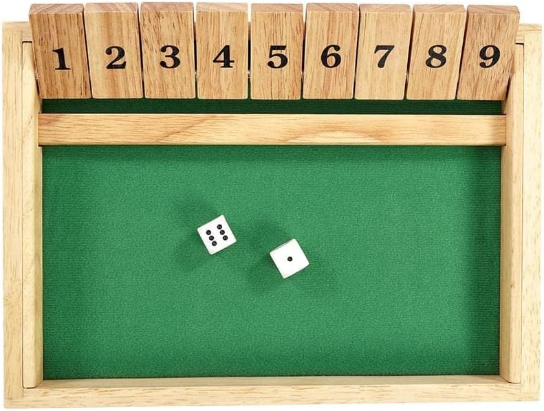 Gibsons Games Shut The Box | Luxury Wooden Game | Traditional Dice and Counting Board Game