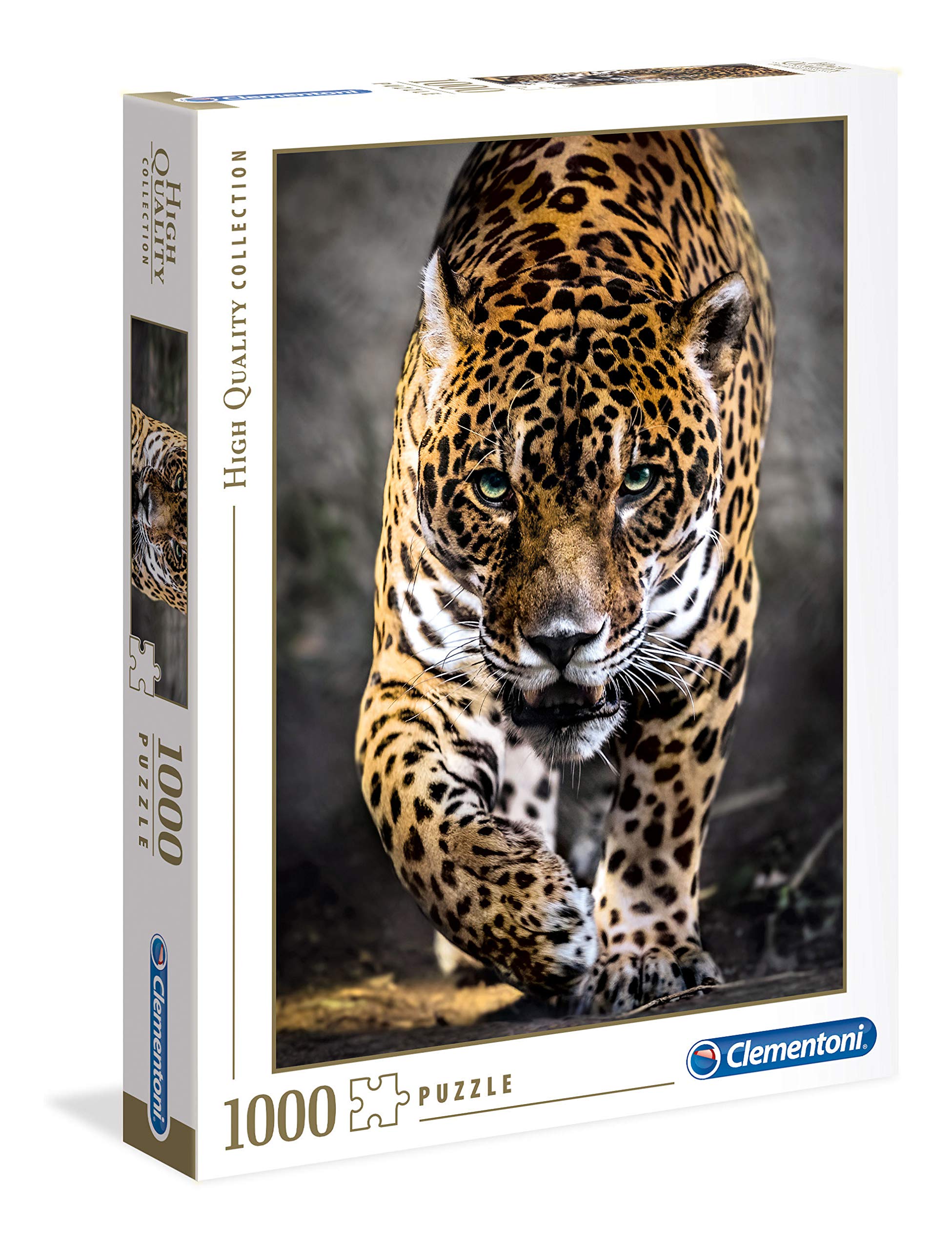 Clementoni - Puzzle 1000 piezas paisaje animales, Jaguar, Puzzle adulto (39326