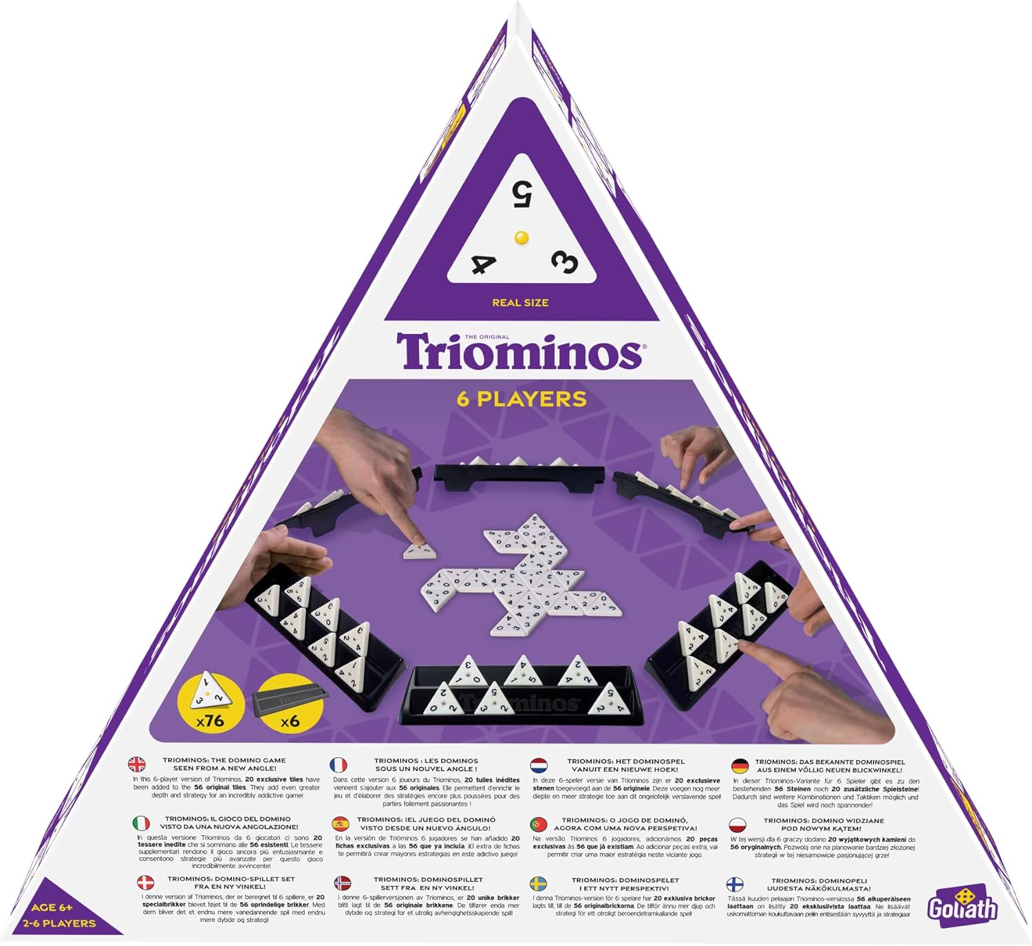 Goliath - Triominos for 6 players - board game - for ages 6 and up - to play with family and friends - strategy game - from 2 to 6 players,Blue