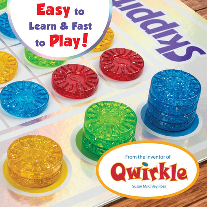 MindWare Skippity – Jump-and-capture board game for 2 to 4 players – Twist on checkers – 100pc – Fun for kids & adults, ages 5+