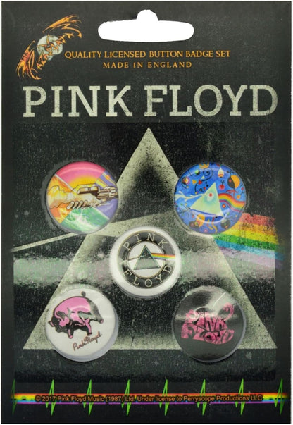 Pink Floyd Prism Button Badge Pack One Size White
