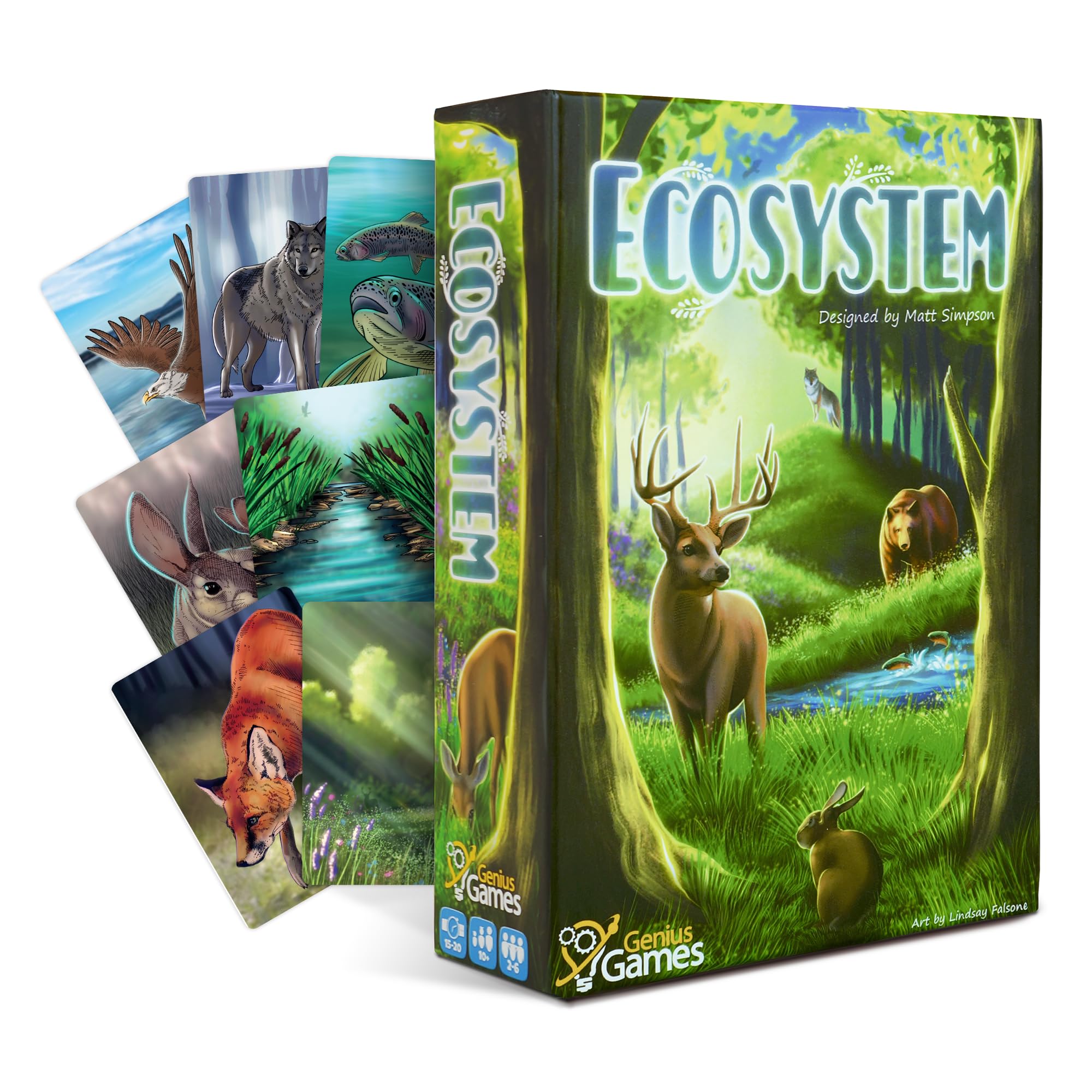 Genius Games - 74568 Ecosystem Ecology Board Game - Educational Wildlife Nature Biology Animal Food Chain Habitat - Stem - Science