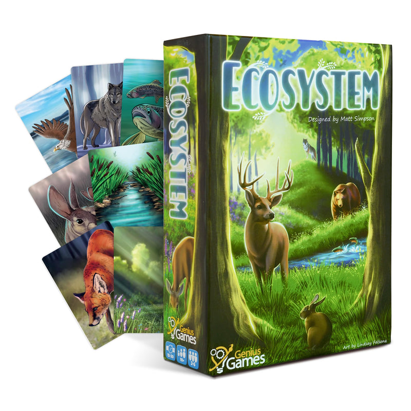 Genius Games - 74568 Ecosystem Ecology Board Game - Educational Wildlife Nature Biology Animal Food Chain Habitat - Stem - Science