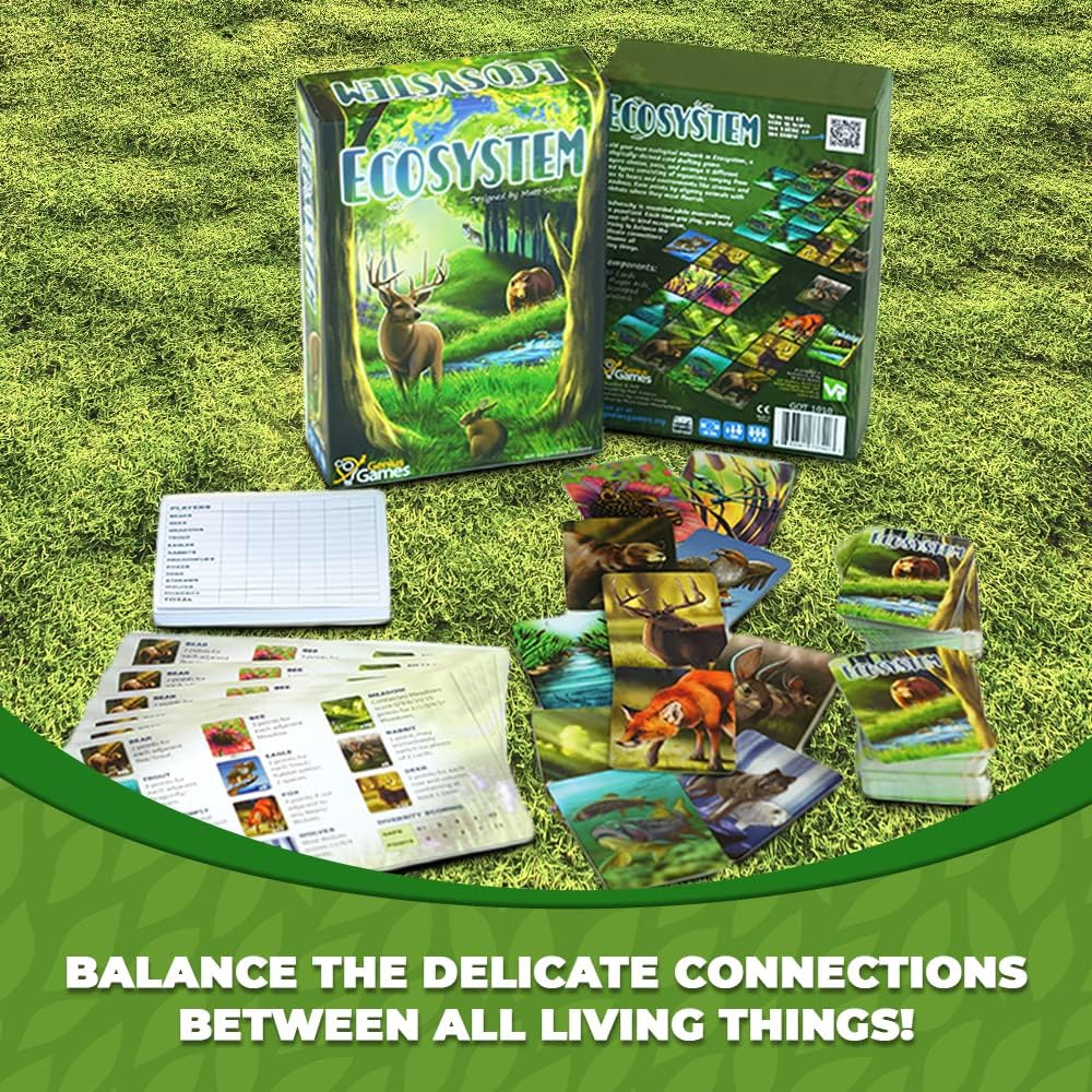 Genius Games - 74568 Ecosystem Ecology Board Game - Educational Wildlife Nature Biology Animal Food Chain Habitat - Stem - Science