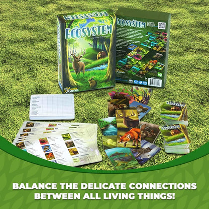 Genius Games - 74568 Ecosystem Ecology Board Game - Educational Wildlife Nature Biology Animal Food Chain Habitat - Stem - Science