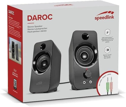 Speedlink Daroc USB-Powered Stereo Speaker, 3.5mm Stereo Jack Audio