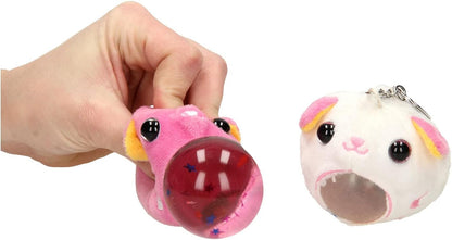 JohnToy 24337 Squishy Soft Animal Keychain, 2 Asso