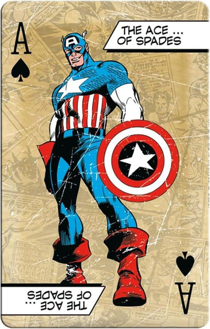 Waddingtons Number 1 Marvel Comic Retro Playing Card Game, play with superheroes including Iron Man, Spider-Man and Captain America, great gift ages 6 plus