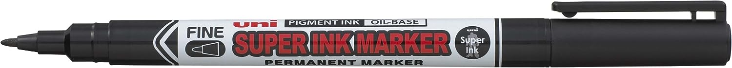 Uni Super Ink Marker PNA-125 Black Plastic Free Packaging Pack 2