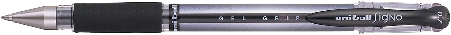 uni-ball UM-151S Gel Grip Rollerball Pens. Premium Medium 0.7mm Ballpoint Nib for Super Smooth Handwriting, School, Journaling and Note Taking. Fade & Water Resistant Uni Super Ink. Pack of 3 Black