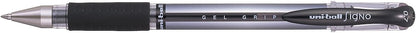 uni-ball UM-151S Gel Grip Rollerball Pens. Premium Medium 0.7mm Ballpoint Nib for Super Smooth Handwriting, School, Journaling and Note Taking. Fade & Water Resistant Uni Super Ink. Pack of 3 Black