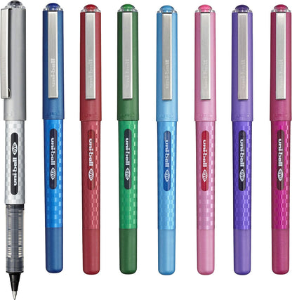 uni-ball UB-157D Eye Designer - Bolígrafos de punta redonda mediana de 0,7 mm para una escritura a mano súper suave, resistente a la decoloración y al agua, tinta líquida Uni Super Ink, paquete de 8