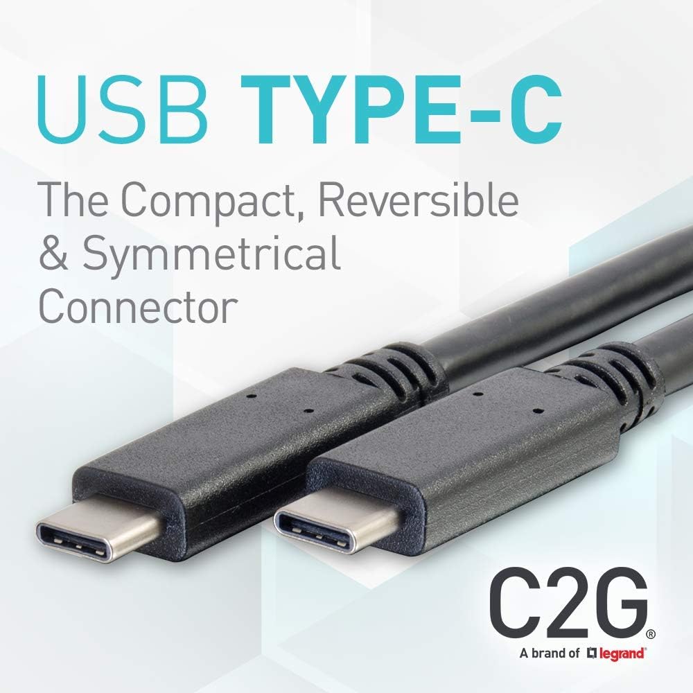 C2G - Cable USB (1,8 m, USB C, USB C, 2.0, 480 Mbit/s, Negro
