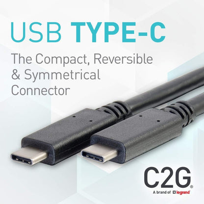 C2G - Cable USB (1,8 m, USB C, USB C, 2.0, 480 Mbit/s, Negro