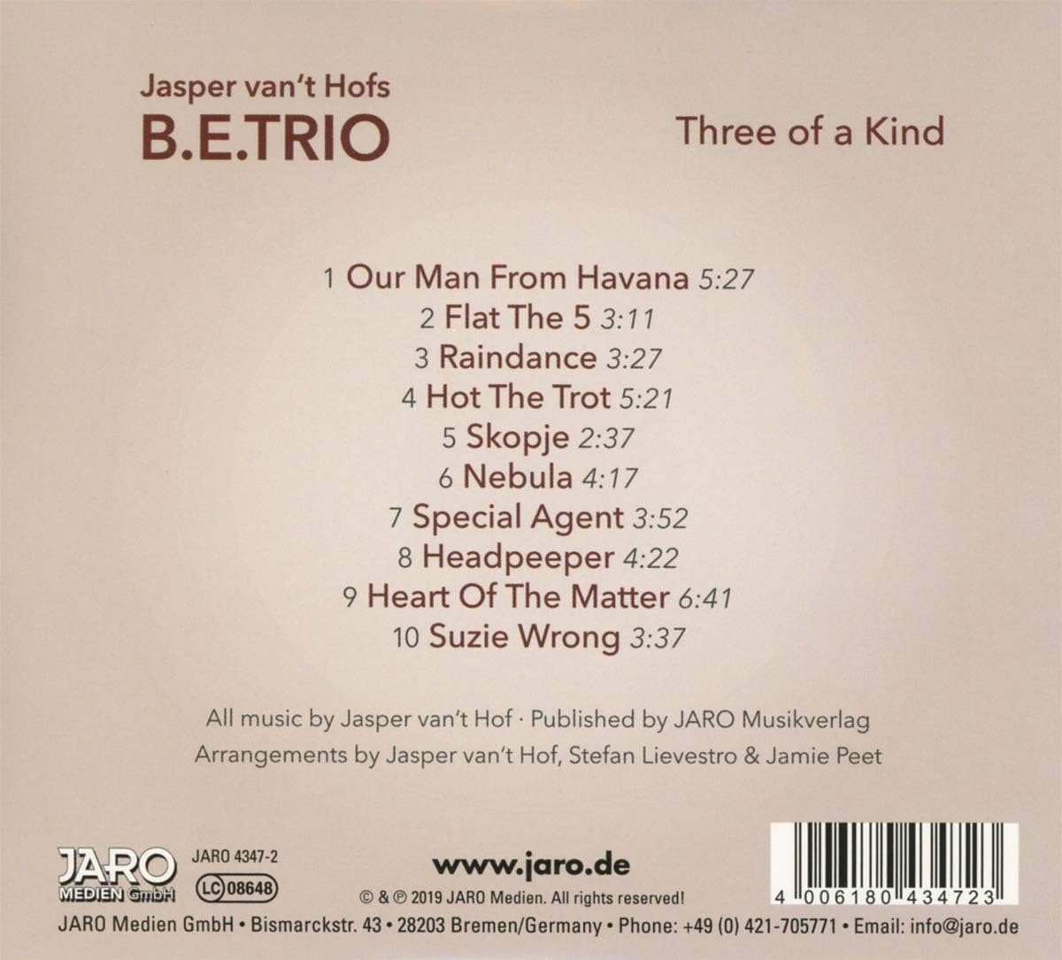 Jasper Van 't Hofs B.E. Trio - Three Of A Kind