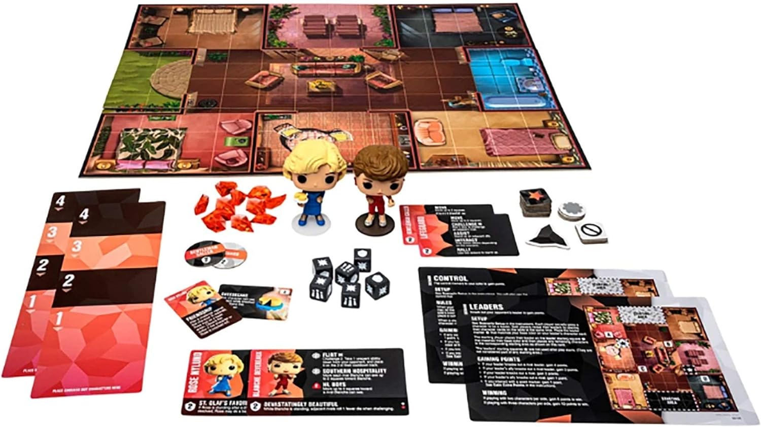 Funko Games The Golden Girls 100 Funkoverse Extension - Board Game - Rose Nylund And Blanche Devereaux - 3'' (7.6 Cm) POP! - Light Strategy Board Game For Children & Adults (Ages 10+)