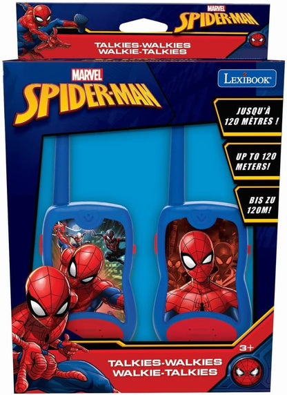 Lexibook, Spider-Man, Walkie-Talkies 200m, Communication Game for Children, 2 Communication Channels, Belt Clip, Battery Operated, Blue, TW12SP