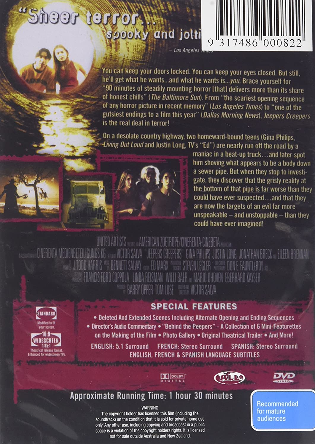 JEEPERS CREEPERS 1 - JEEPERS CREEPERS 1 (1 DVD