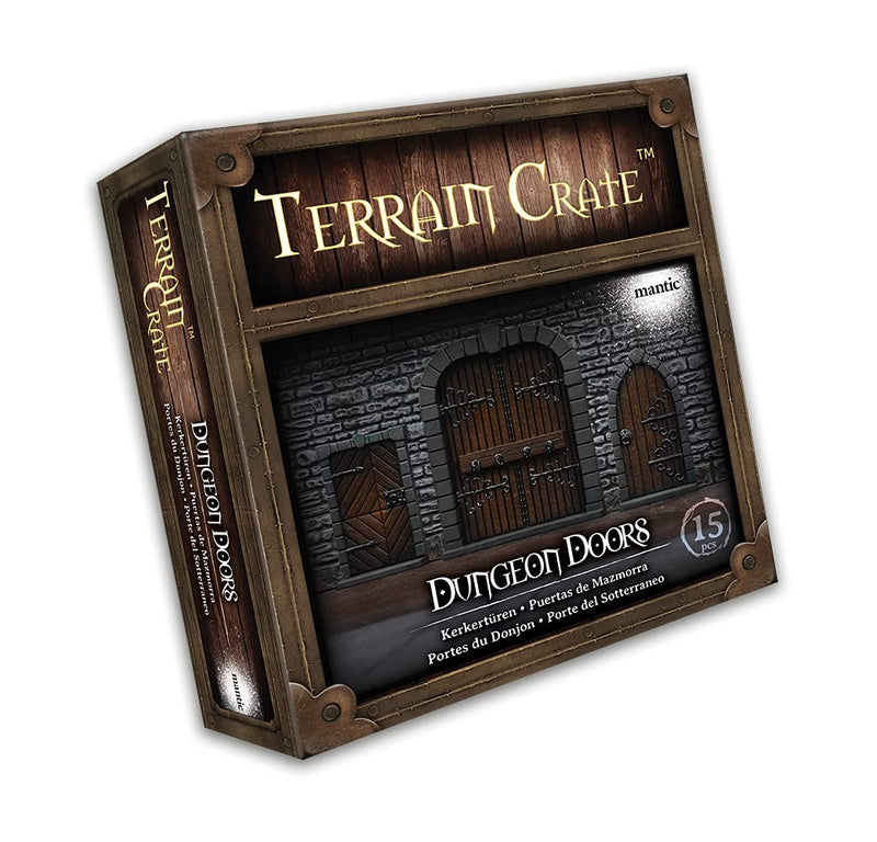 Mantic Games Terrain Crate - Dungeon Doors Medium Size Set | Highly-Detailed 3D Miniatures | Pre-Assembled Scenery Tabletop Game Accessory for Wargames, Board Games and RPGs | Made