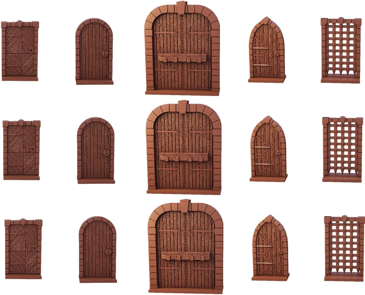 Mantic Games Terrain Crate - Dungeon Doors Medium Size Set | Highly-Detailed 3D Miniatures | Pre-Assembled Scenery Tabletop Game Accessory for Wargames, Board Games and RPGs | Made