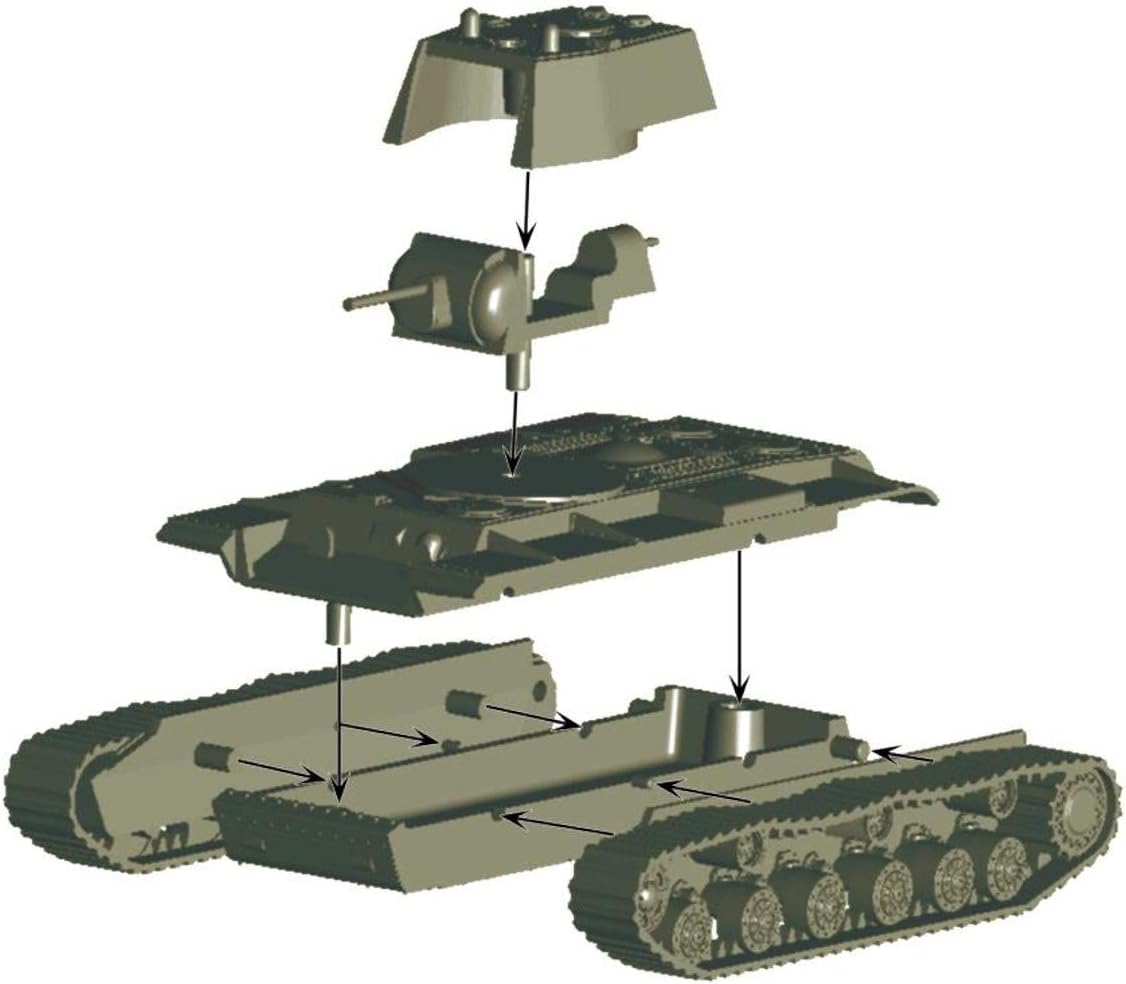 Zvezda 6190 Model to Assemble, Kv-1 With F-32 Gun, 1/100 Scale