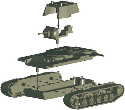 Zvezda 6190 Model to Assemble, Kv-1 With F-32 Gun, 1/100 Scale