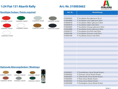 Italeri IT3662 Fiat Model to Assemble, Multi-Coloured
