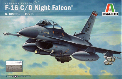 The Hobby Company Italeri 510000188, 1:72 F-16, C/D Night Falcon