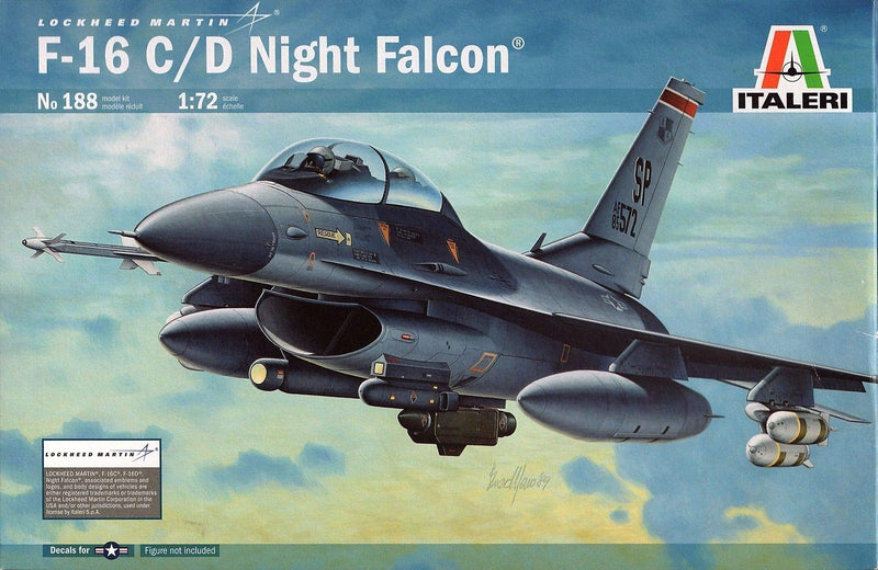 The Hobby Company Italeri 510000188, 1:72 F-16, C/D Night Falcon