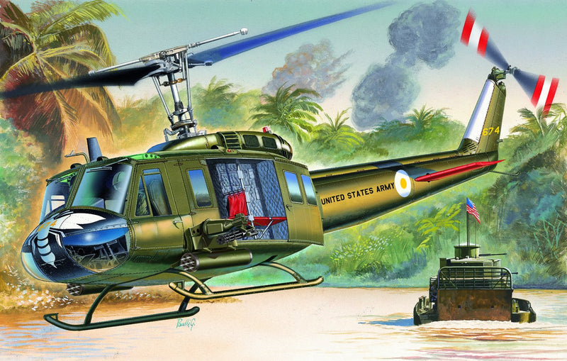 The Hobby Company Italeri 1247S UH-1D Slick Helicopter Model Kit