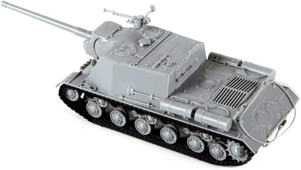 Zvezda 500785054 Sowjetischer Jagdpanzer ISU-122 500785054-1:72 Sov.Self Propelled Gun WWII-Plastic Model Assembly-Kit-for Beginners-Detailed, Olive