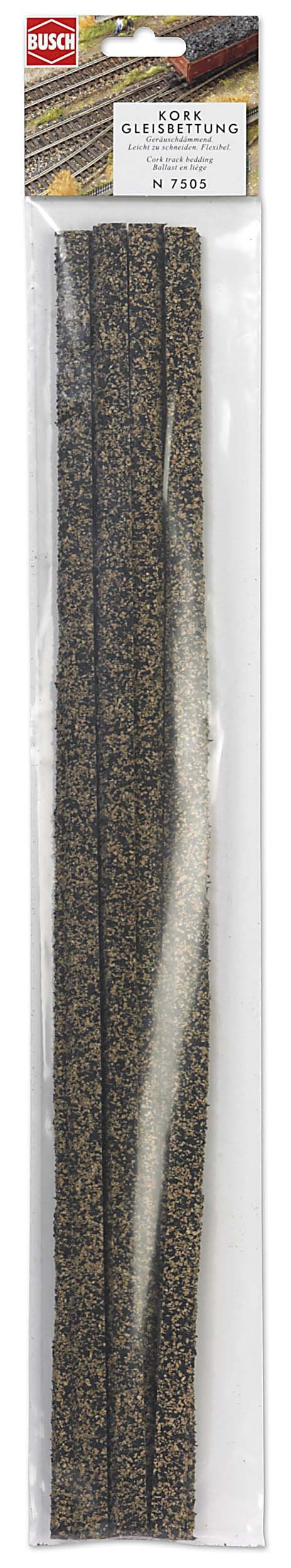 Busch 7505 N Grindbedding Busch 7505 (l x b x h) 2000 x 28 x 4 mm Schaal N (l x b x h) 2000 x 28 x 4 mm Inhoud 1 set(s