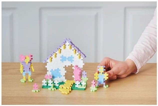 PLUS PLUS Building Blocks Toy – 100 pcs Kids Construction Toys, Creative Learning Resources and STEM Play for Home and Travel - Girls and Boys Toys Age 5 Plus - Pastel 100 Pieces