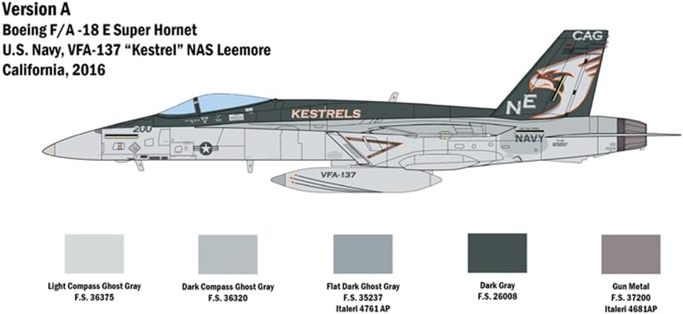 Italeri 510002791 1:48 F/A-18E Super Hornet Building, Stand Model Making, Crafts, Hobby, Gluing, Plastic Construction Kit, True to Detail, Unvarnished
