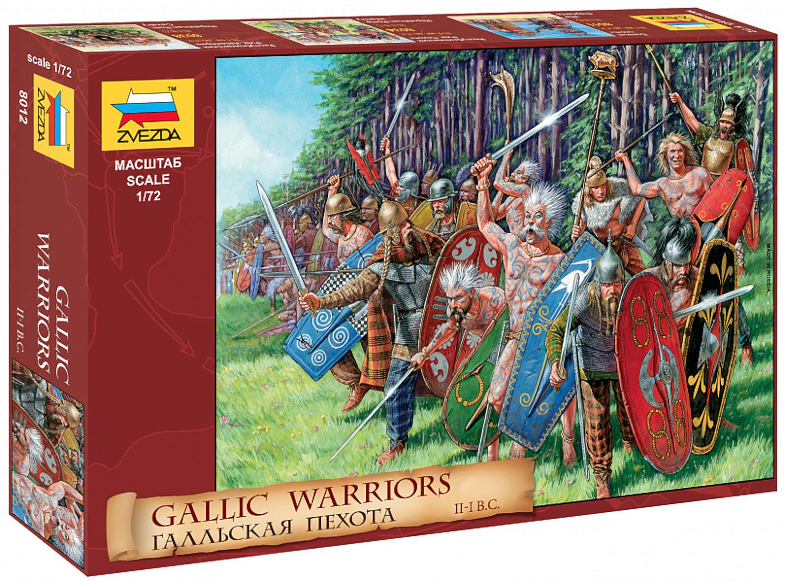 Zvezda 500788012 Plastic model making 500788012-1:72 Gallic Infantry (WA) Construction Kit-Assembly-for Beginners-Detailed, Multicoloured