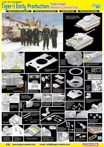 Dragon Models Tiger I Early Production (Michael Wittmann), Eastern Front 1944 Model Kit (1/35 Scale